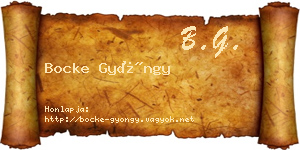 Bocke Gyöngy névjegykártya